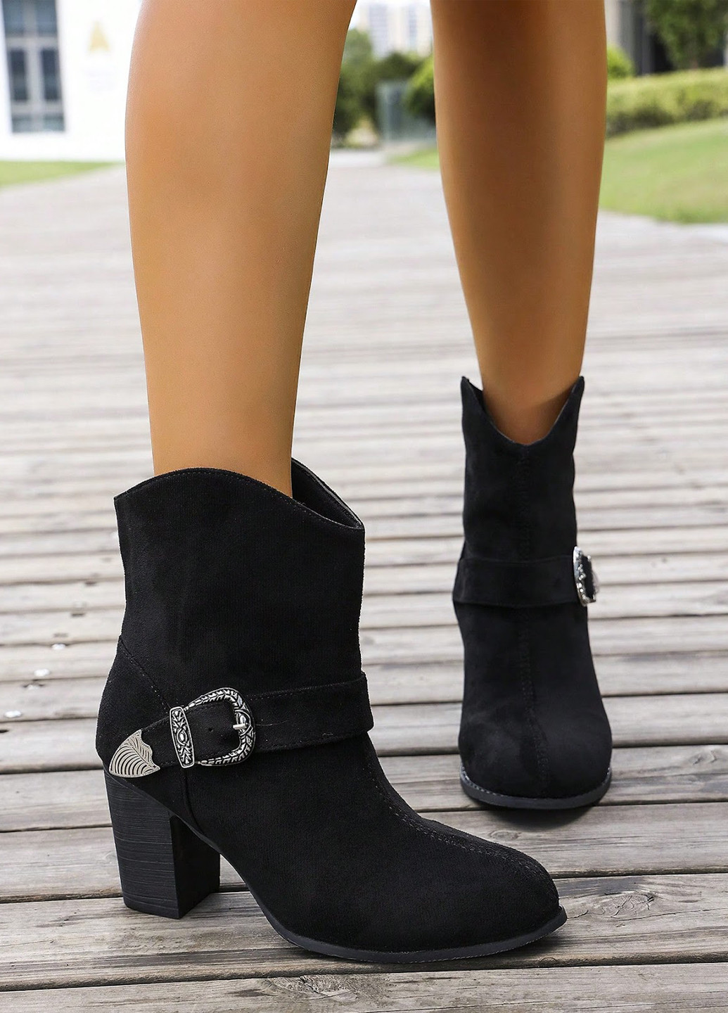 Черные демисезонная ботильоны SHEIN