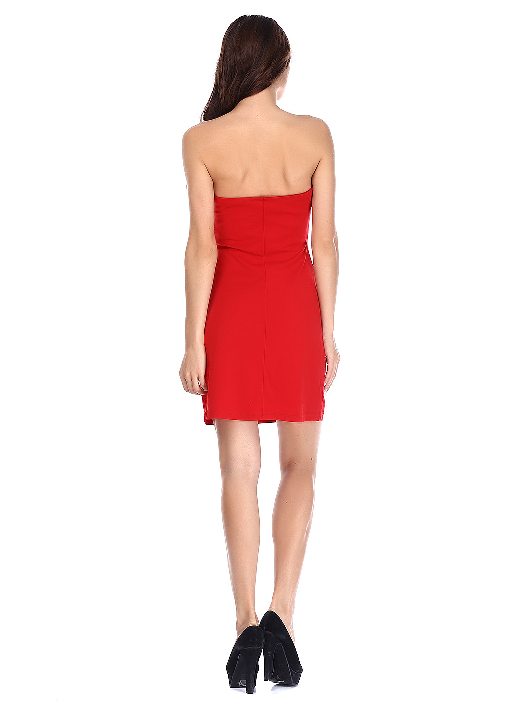 Красное коктейльное платье футляр Morgan однотонное