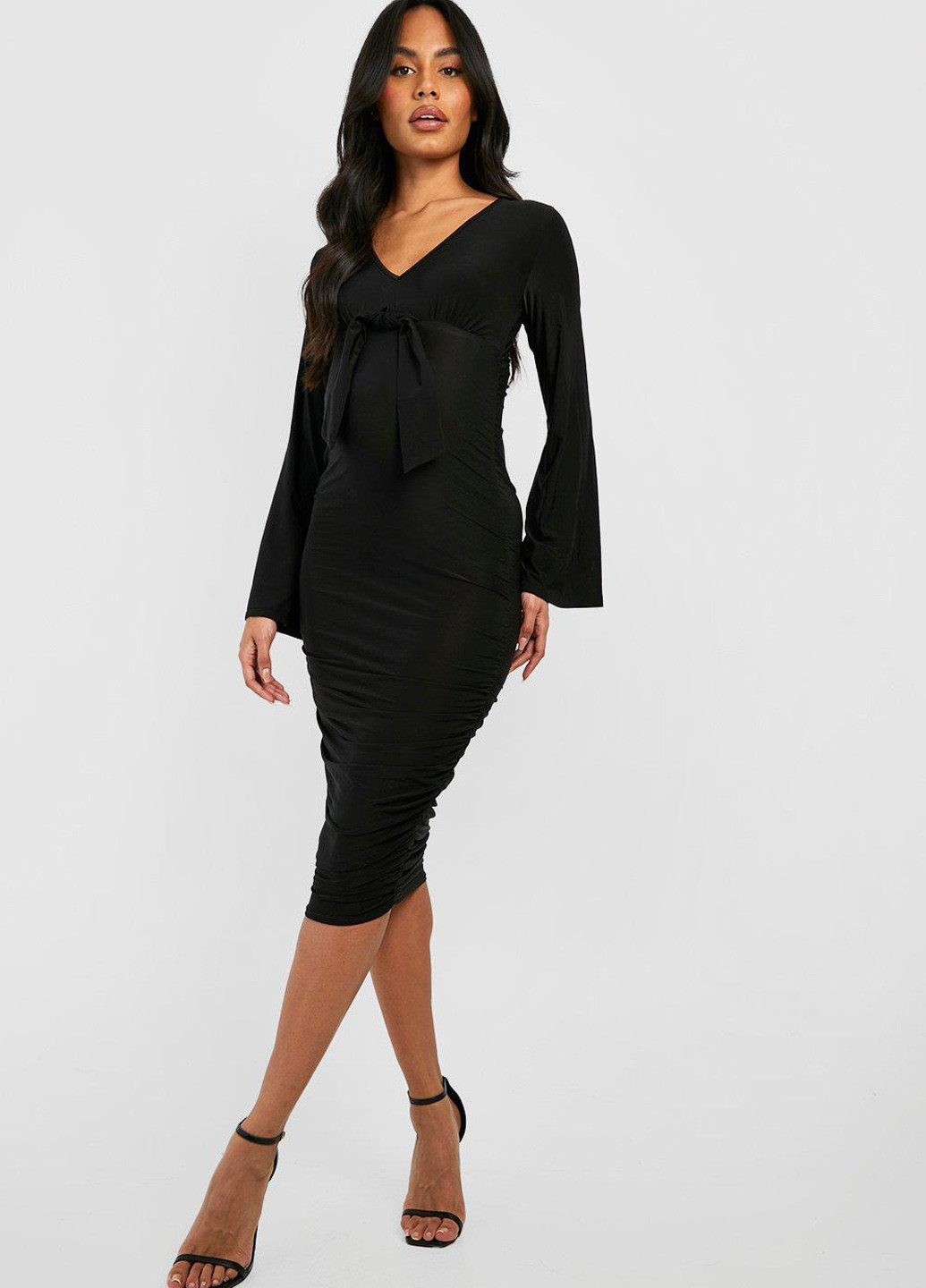 Черное кэжуал платье для беременных Boohoo однотонное
