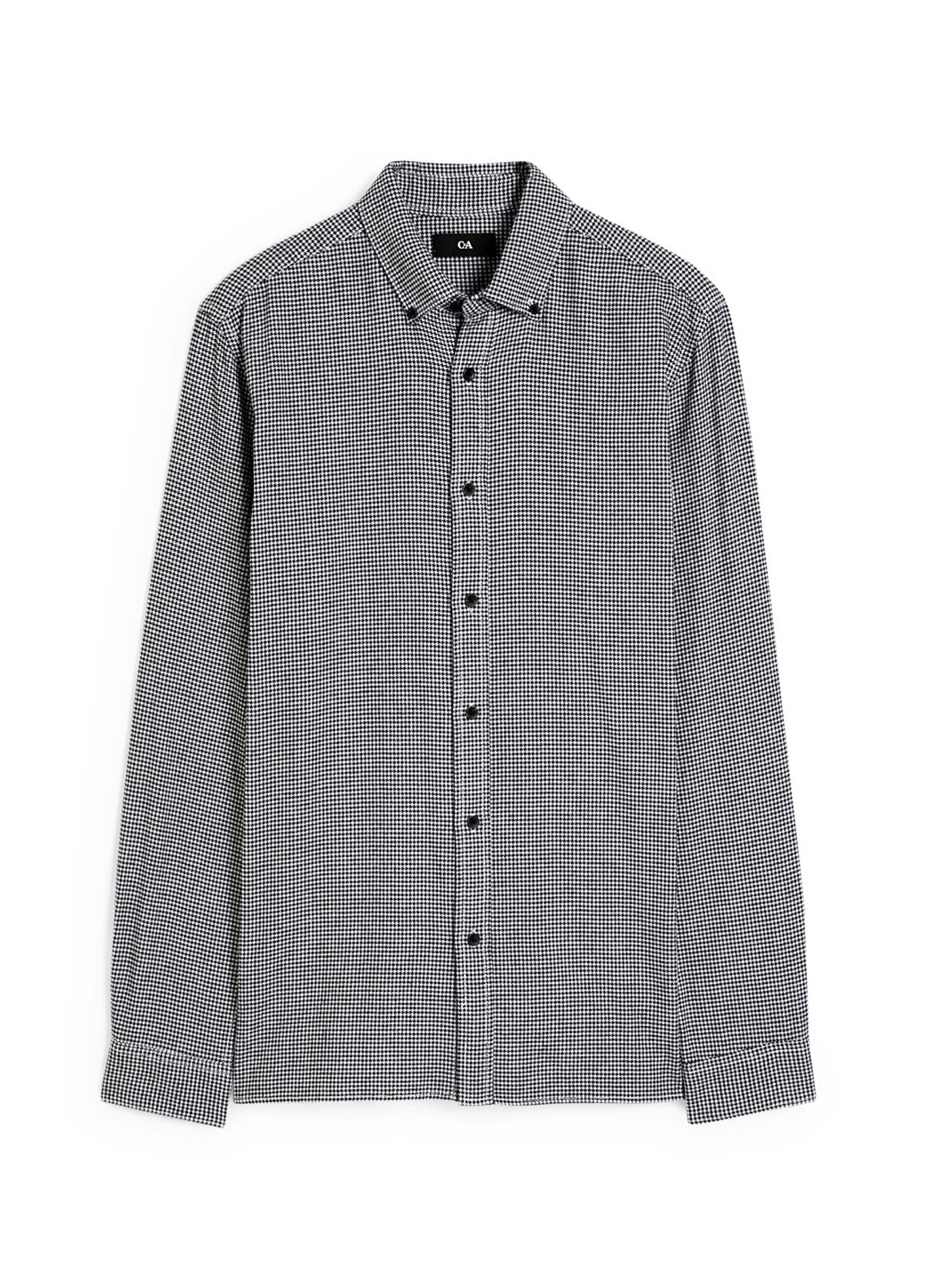 Черно-белая кэжуал рубашка с узором "гусиная лапка" C&A