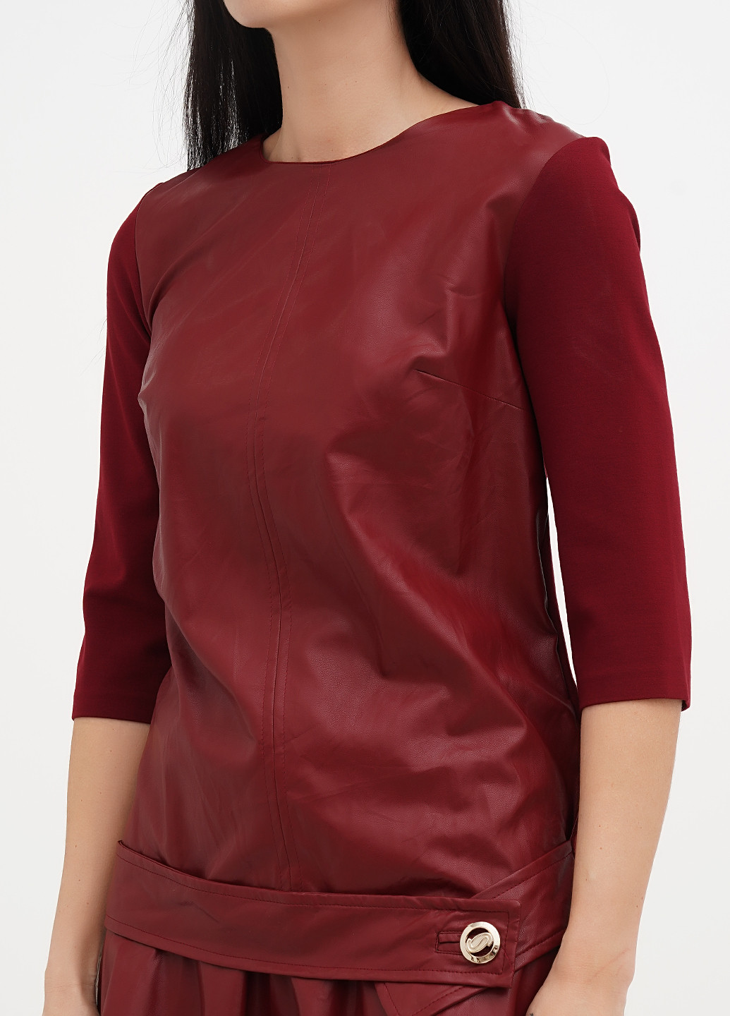 Бордовое кэжуал платье клеш Imperial однотонное