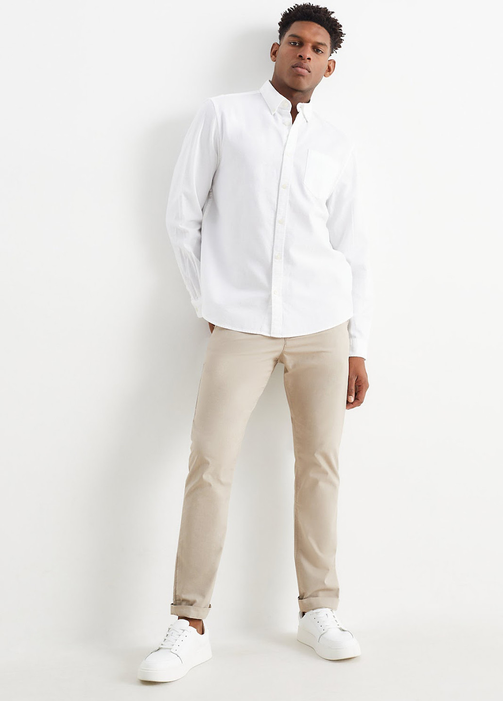 Бежевые кэжуал демисезонные зауженные брюки C&A