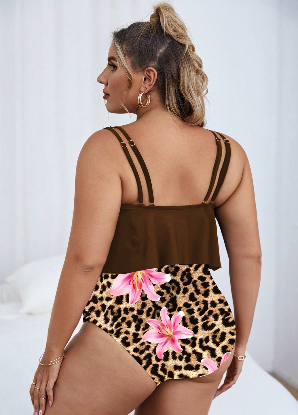 Комбінований літній купальник (ліф, трусики) танкіні, роздільний SHEIN