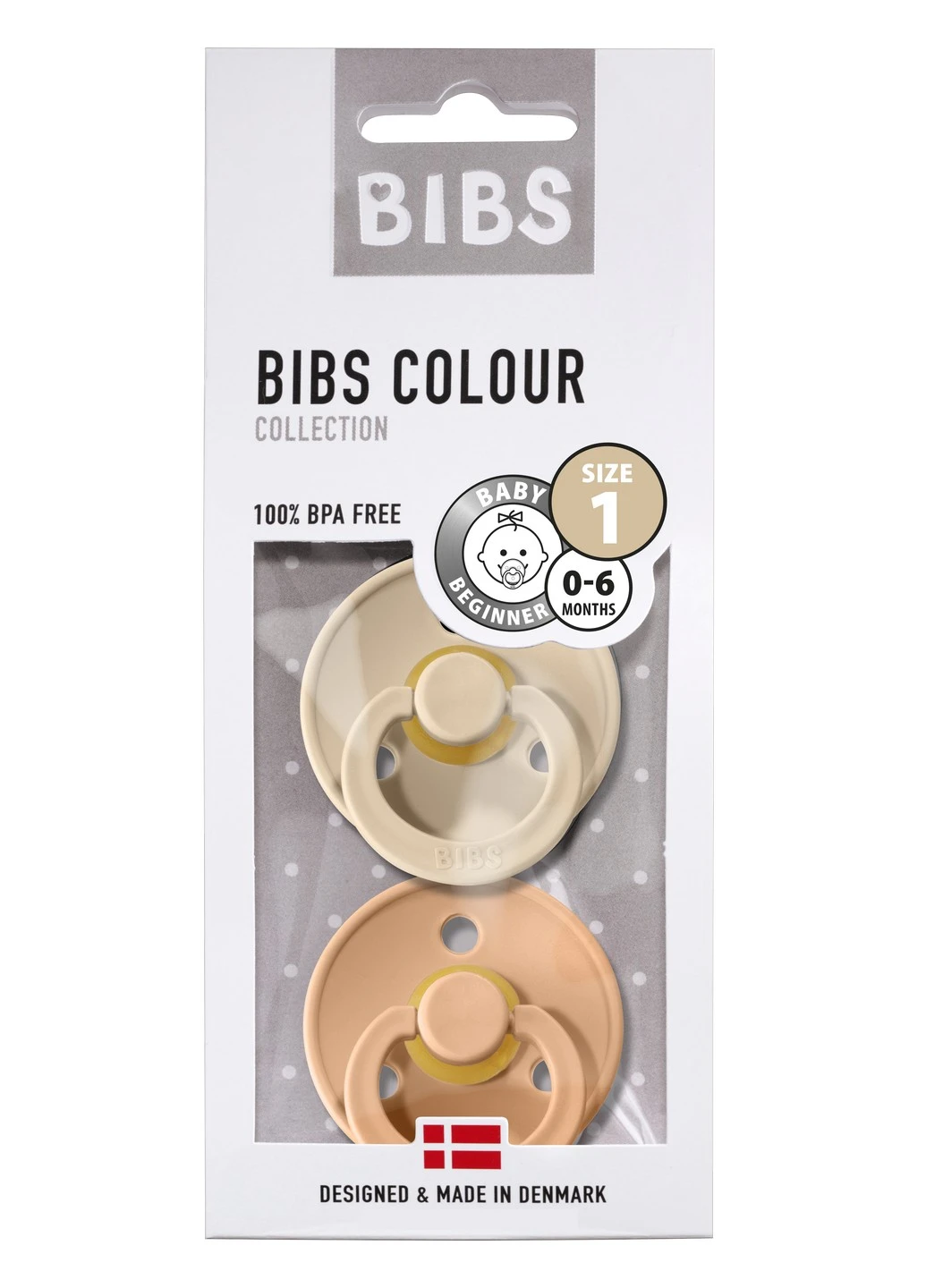 Пустышка Vanilla + Peach 0-6 месяцев BIBS Color (220173002)