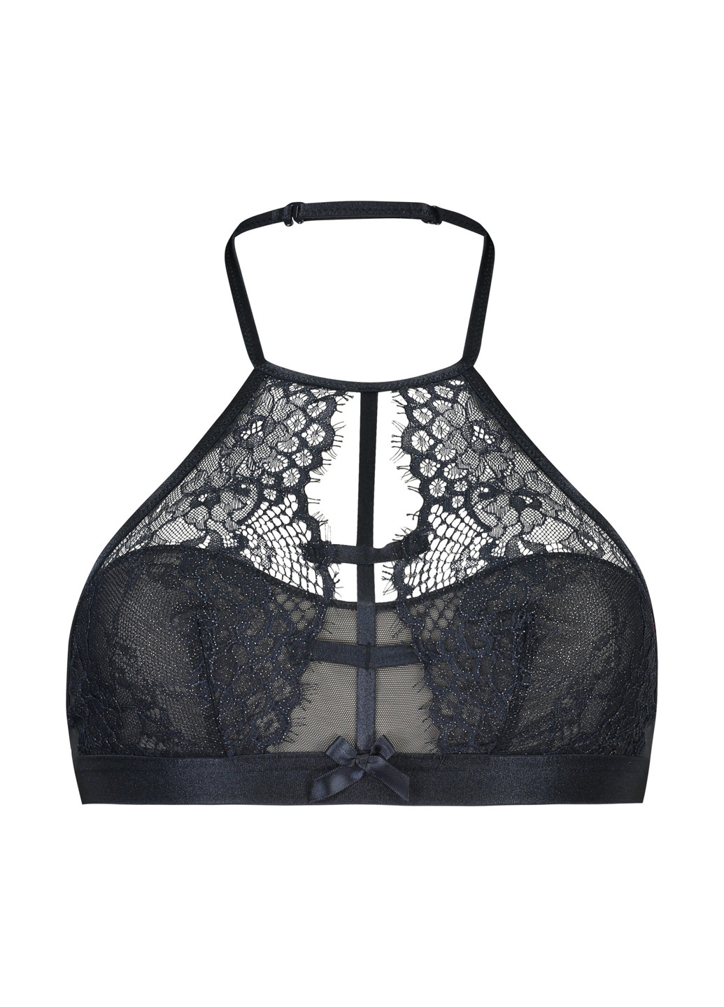 Чёрный топ бюстгальтер Hunkemoller без косточек полиамид