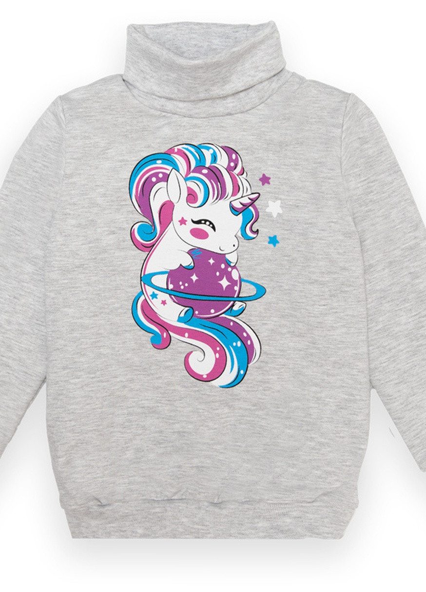 Серый демисезонный детский свитер для девочки sv-22-2-4 *unicorn* Габби