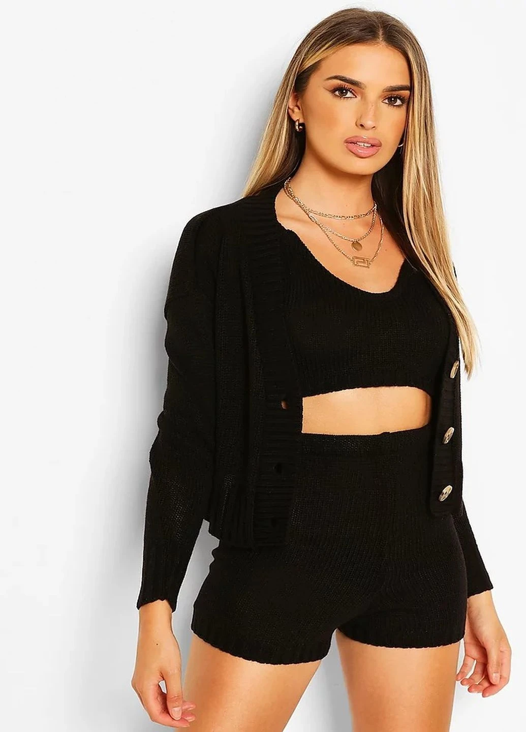 Черный демисезонный кардиган Boohoo