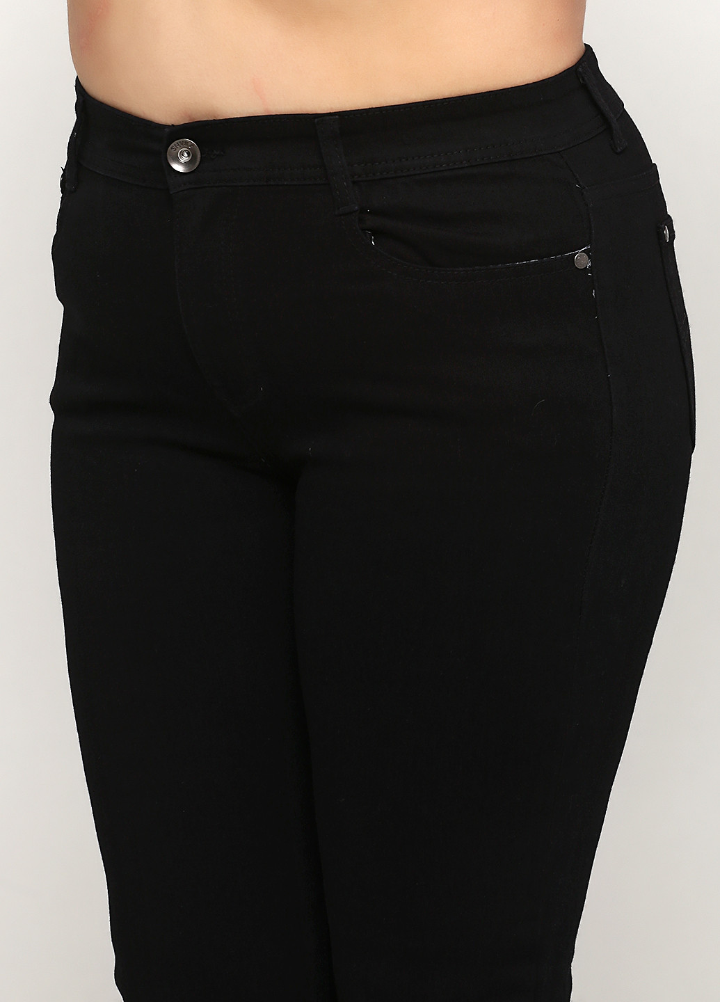 Черные демисезонные зауженные джинсы VIDIL
