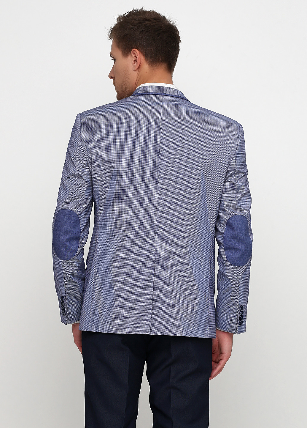 Пиджак Federico Cavallini с длинным рукавом клетка голубой деловой