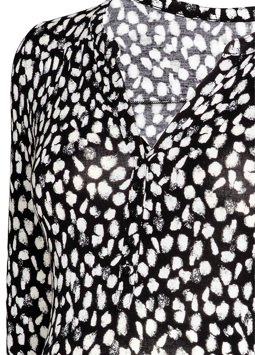 Лонгслів,чорний в білі візерунки, H&M (243388490)