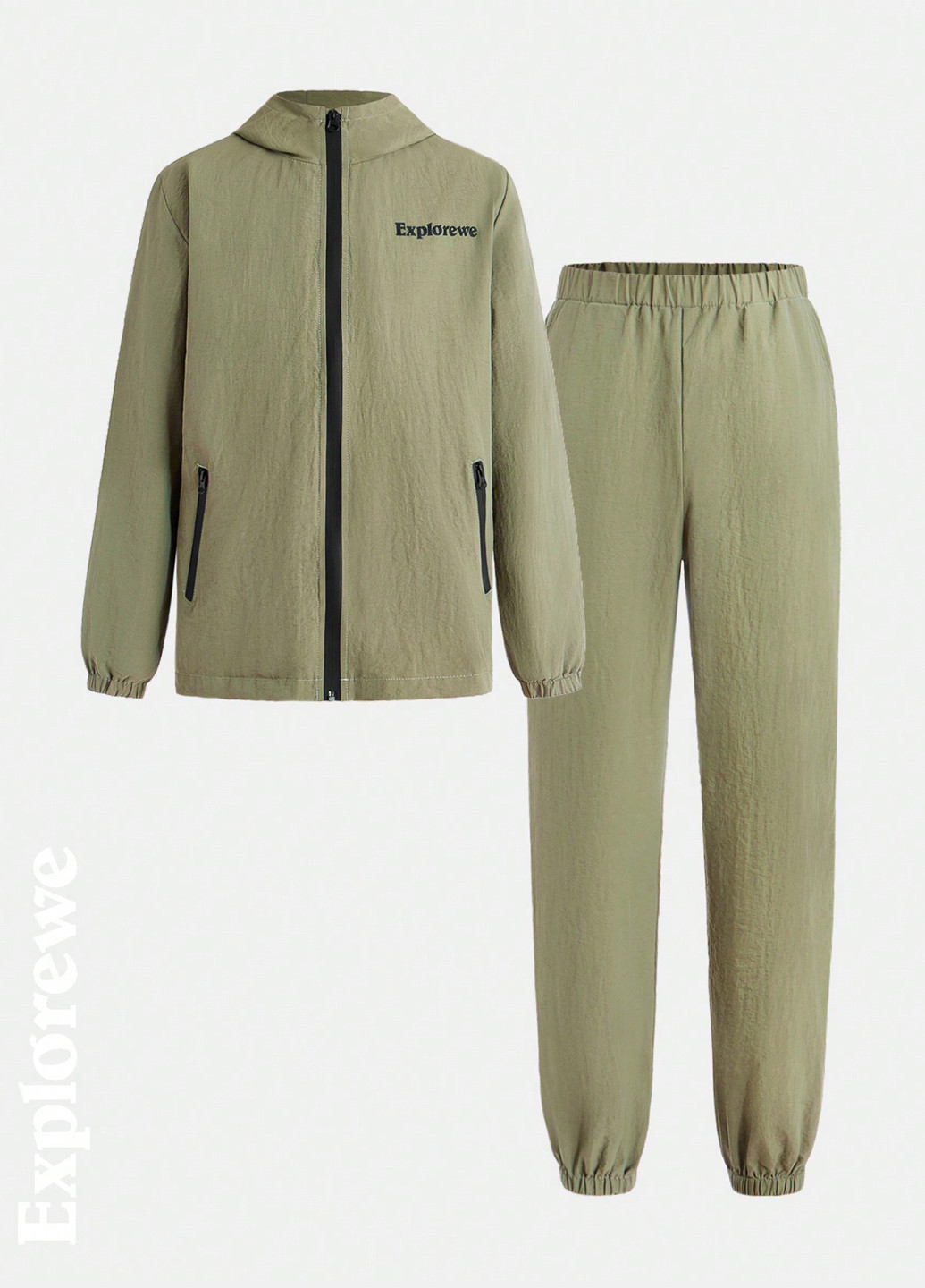 Бежевий демісезонний костюм (вітровка, брюки) SHEIN