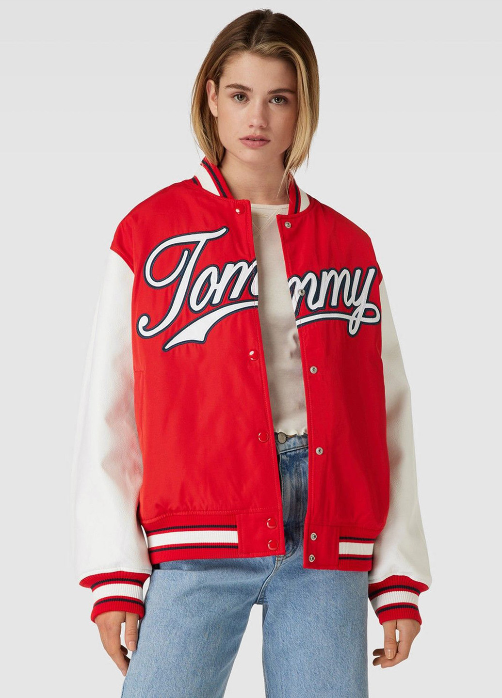Бомбер Tommy Jeans бейсбольный на кнопках (307061411)