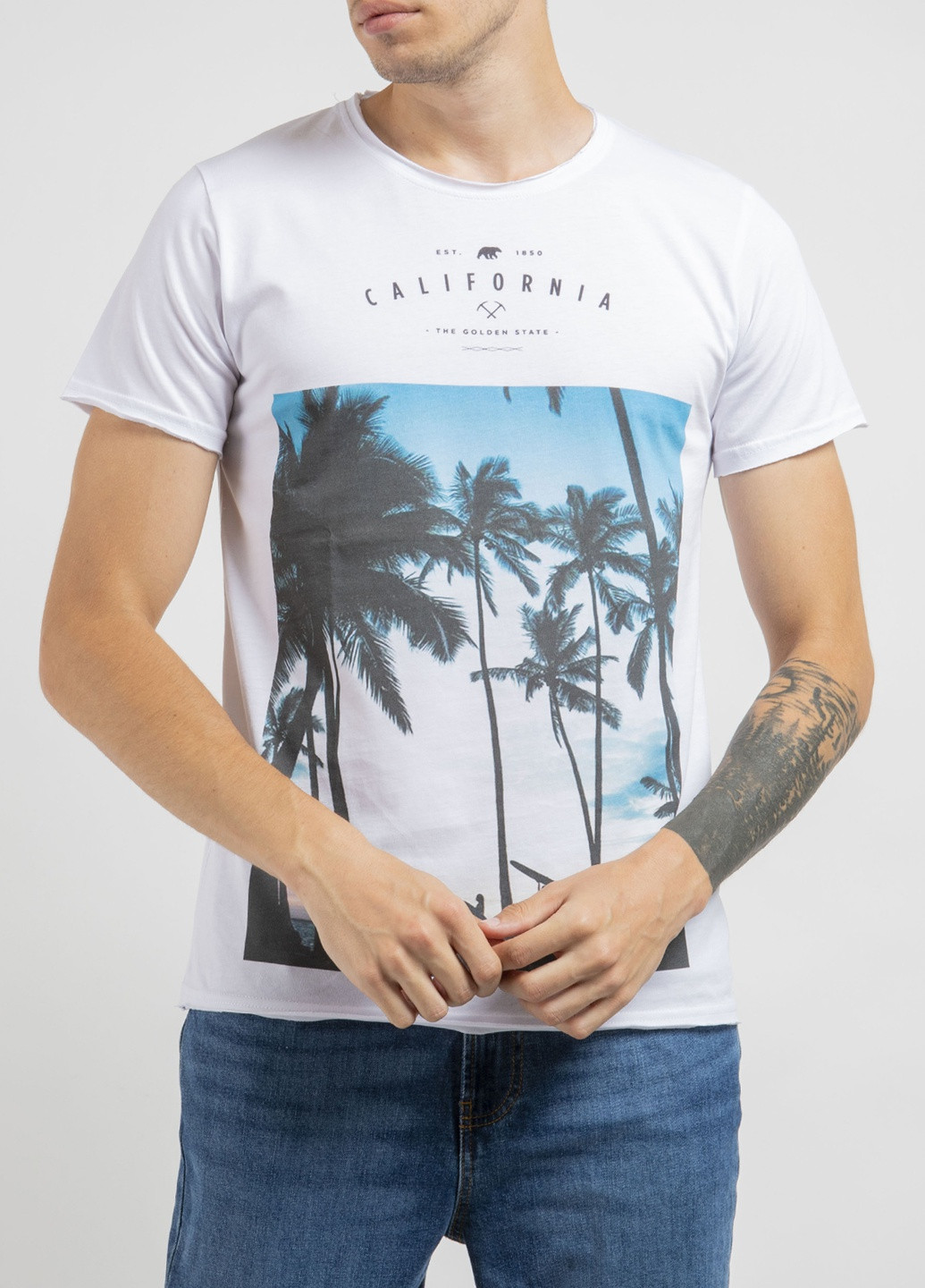 Белая белая футболка с принтом california Ko Samui
