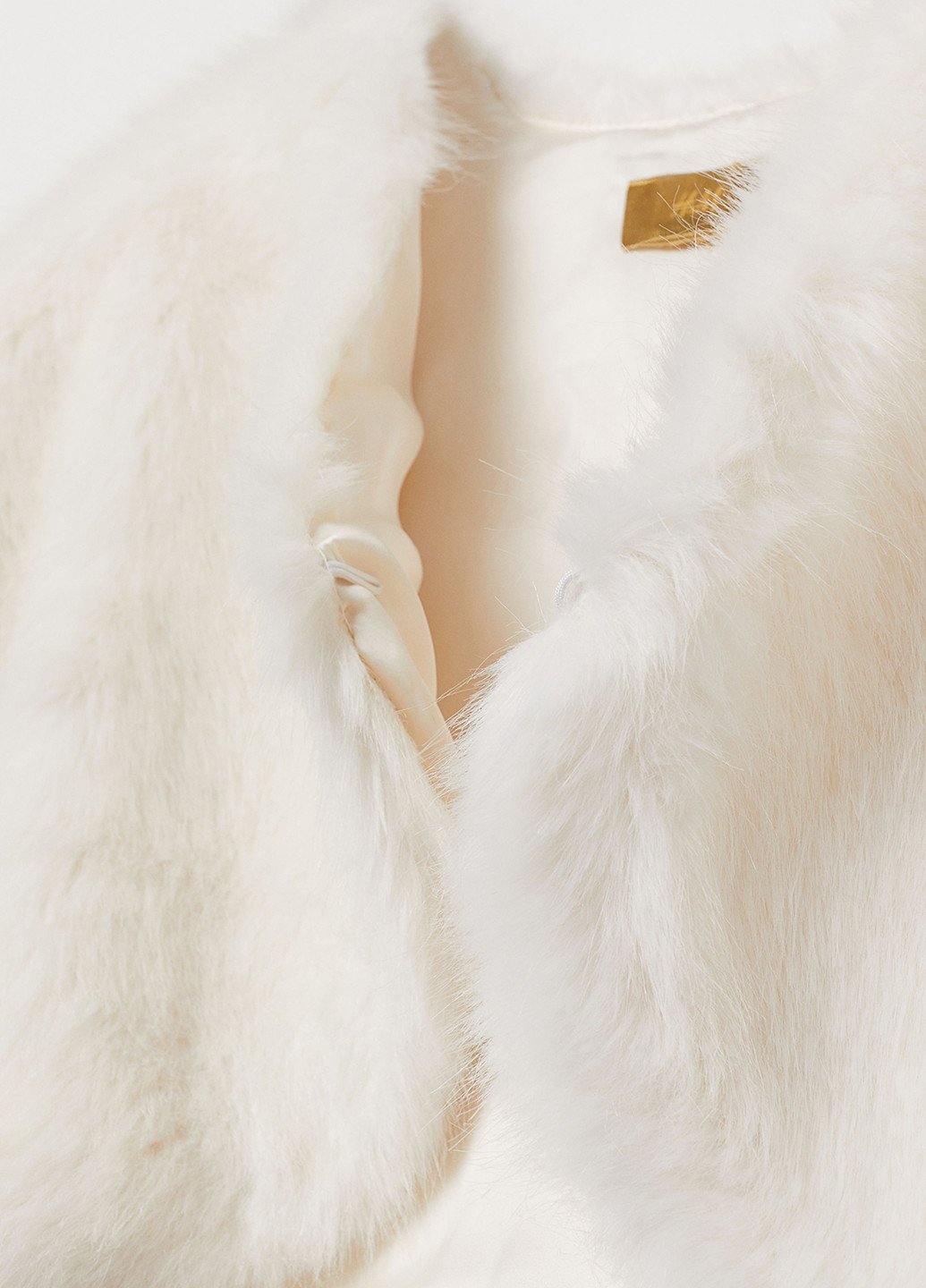 Болеро H&M однотонне біле кежуал штучне хутро