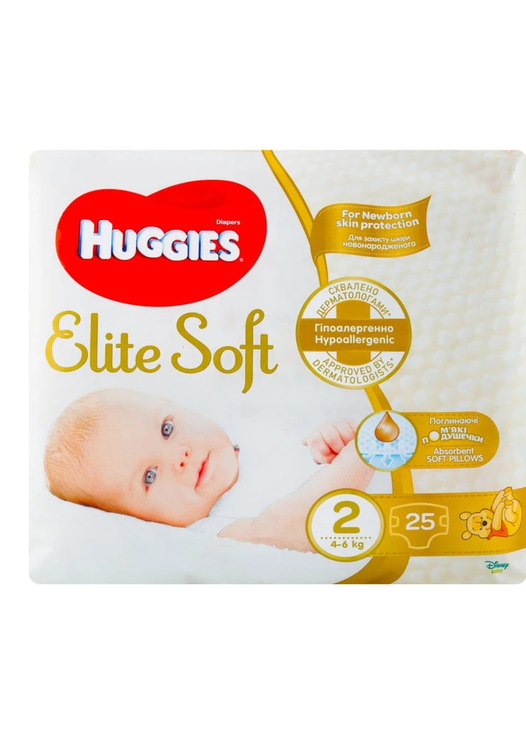 Підгузки Elite Soft 2 4-6 кг 25 шт 5029053578064 Huggies (253338704)