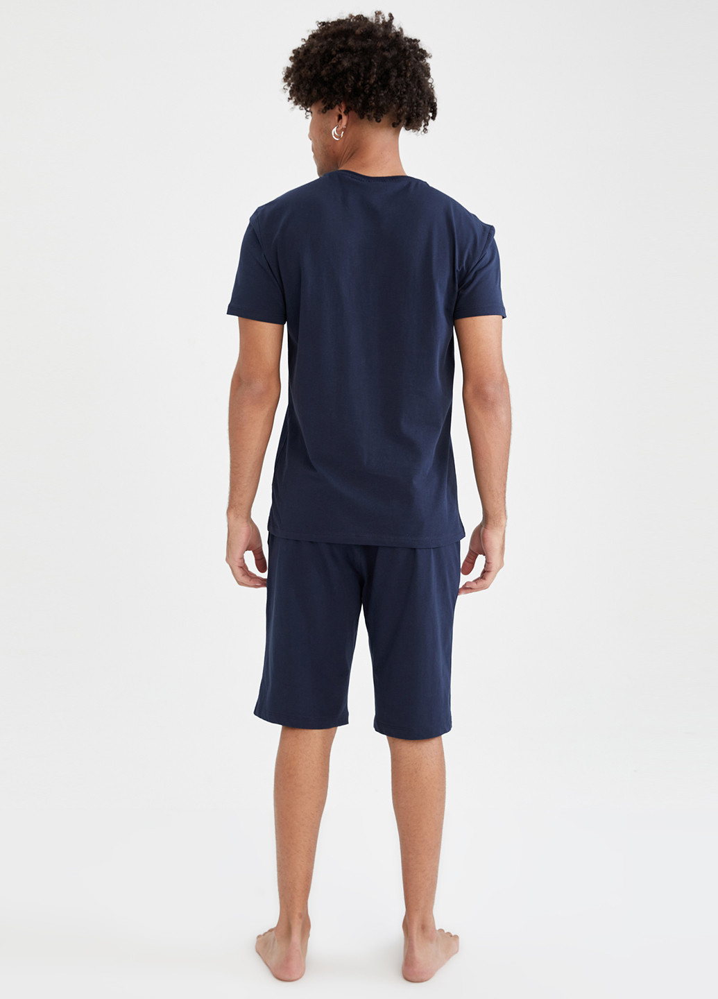 Темно-синий демисезонный комплект (футболка, шорты) DeFacto