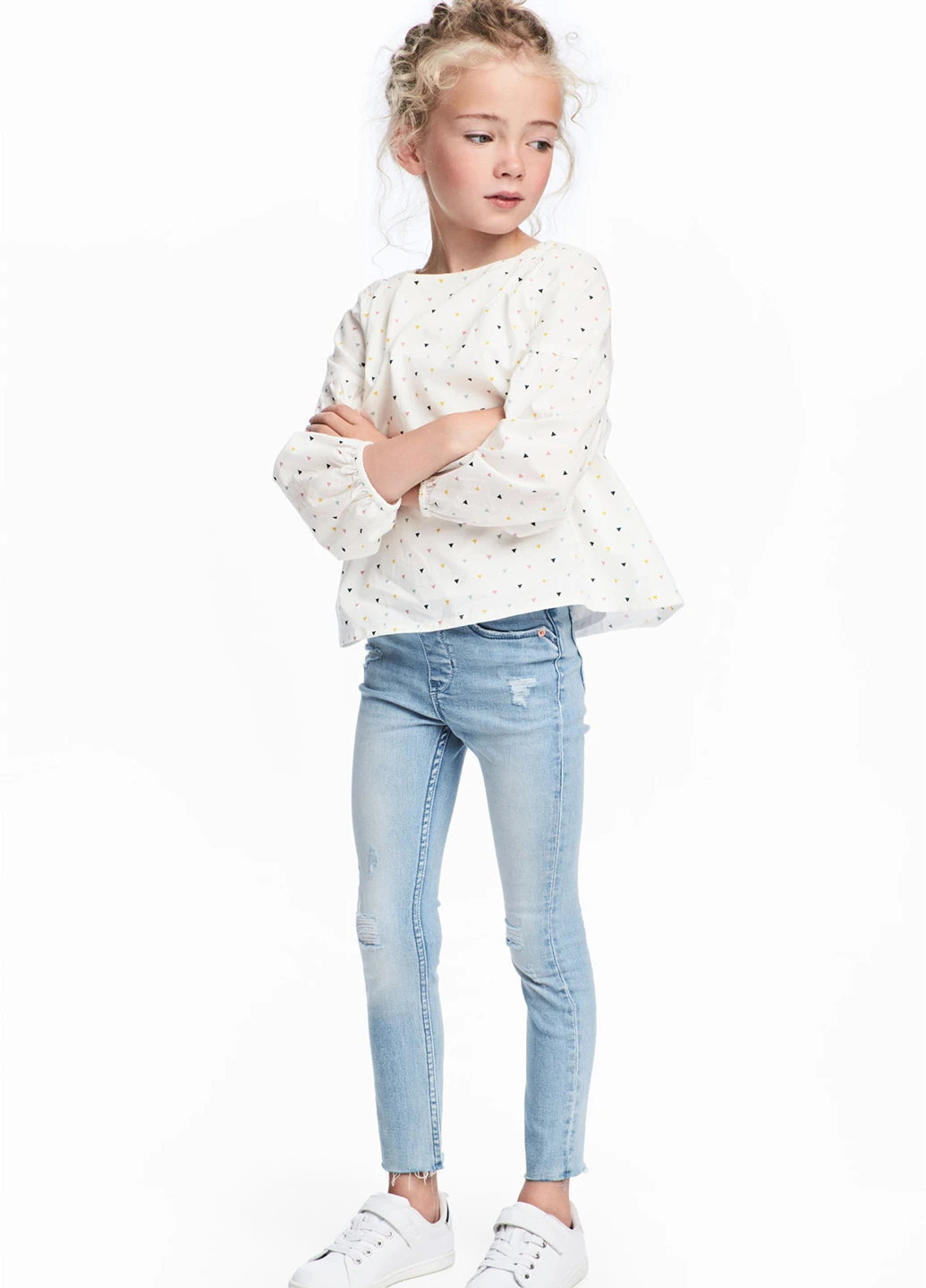 Голубые демисезонные джеггинсы H&M