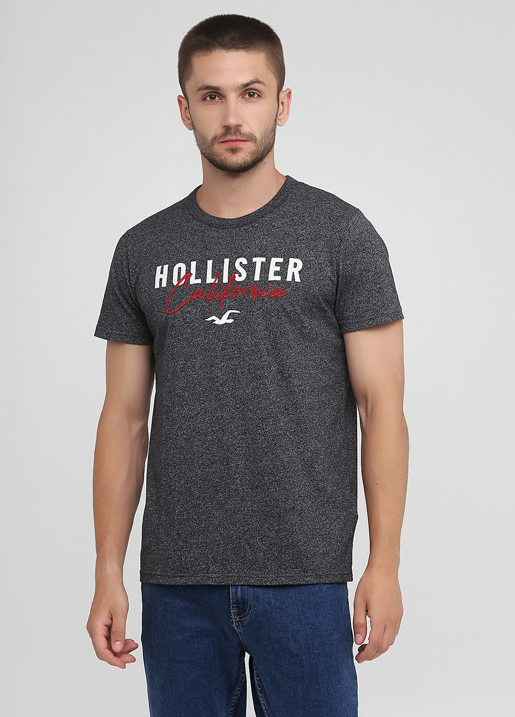 Темно-серая футболка Hollister