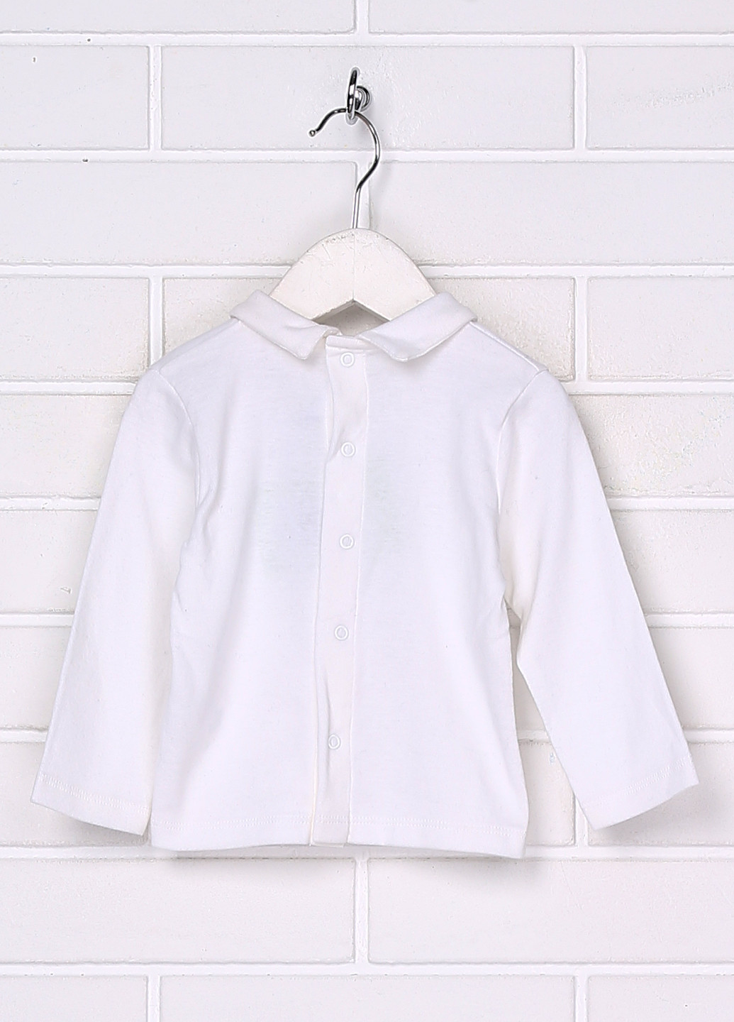 Белая детская футболка-поло для девочки Petit Bateau