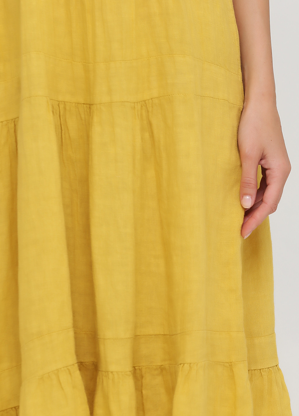 Желтое кэжуал платье клеш Made in Italy однотонное