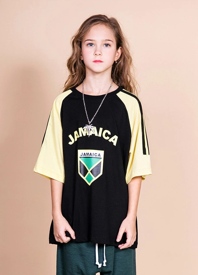 Черная летняя футболка для девочки jamaica Bronco 52848