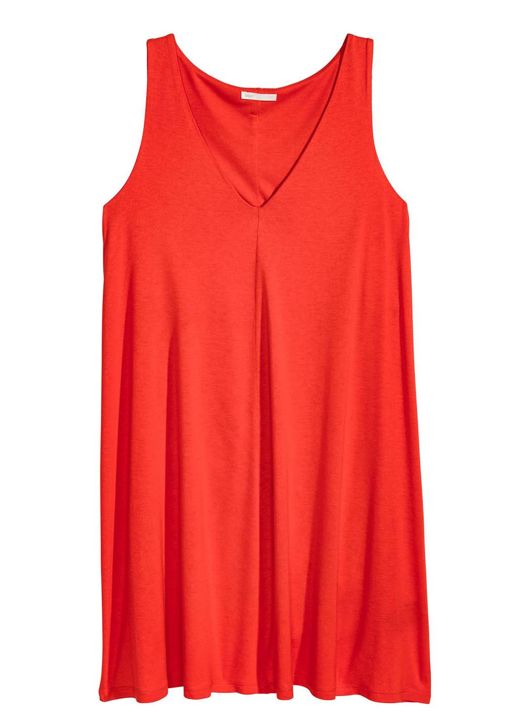 Красное кэжуал платье клеш H&M однотонное