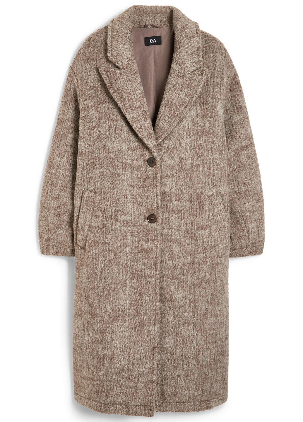 Темно-бежевое демисезонное Пальто однобортное C&A