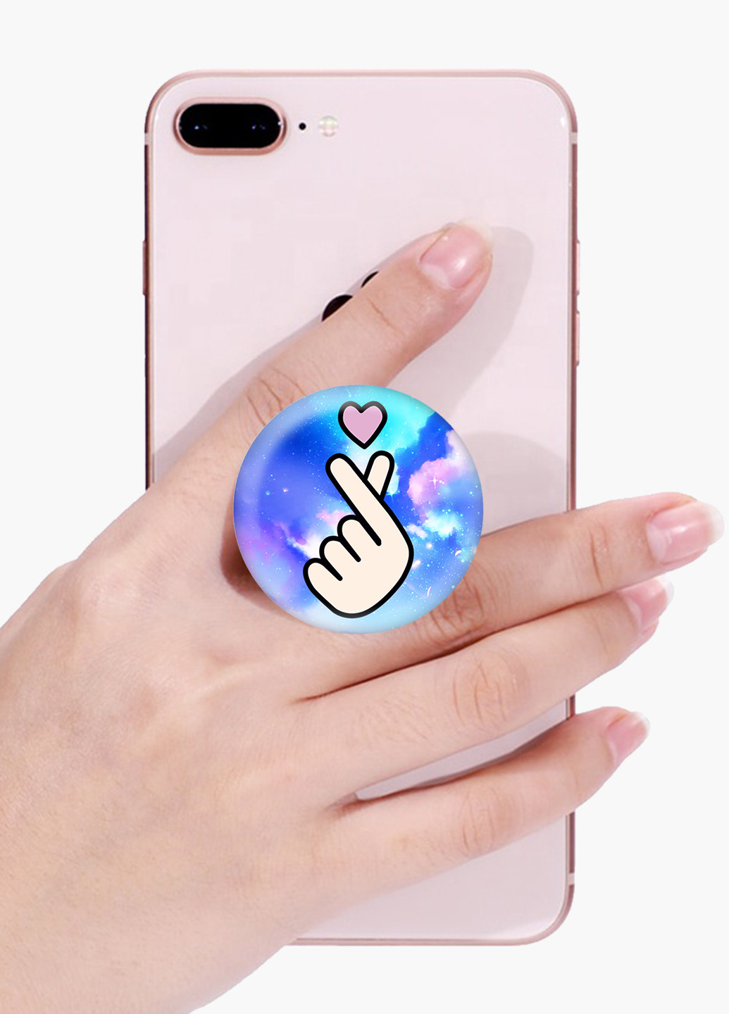 Попсокет (Popsockets) тримач для смартфону БТС (BTS) (8754-1063) Чорний MobiPrint (216748205)