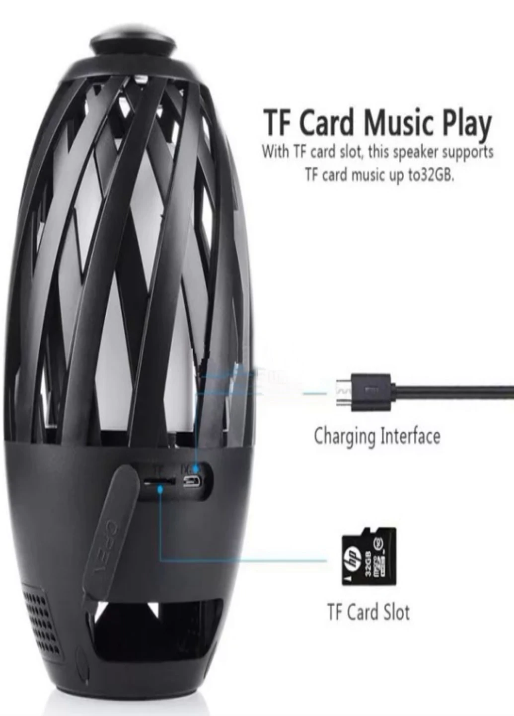Портативная беспроводная Bluetooth колонка камин с подсветкой Flame (8722311) Francesco Marconi (215118296)