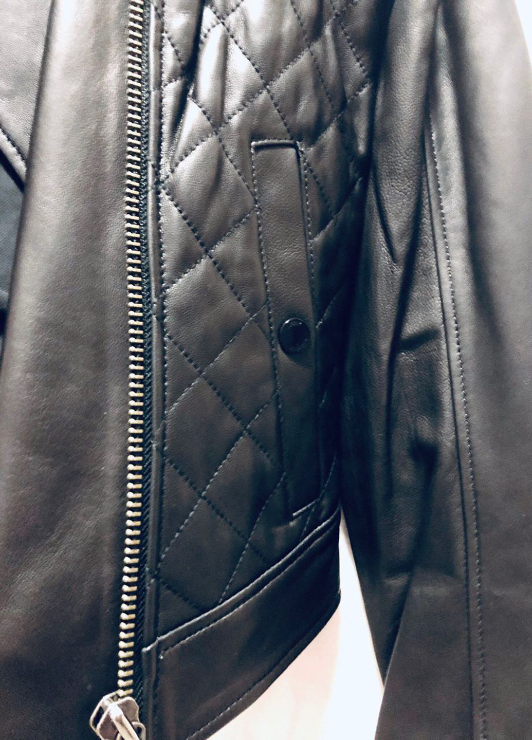 Черная демисезонная куртка кожаная Tommy Hilfiger