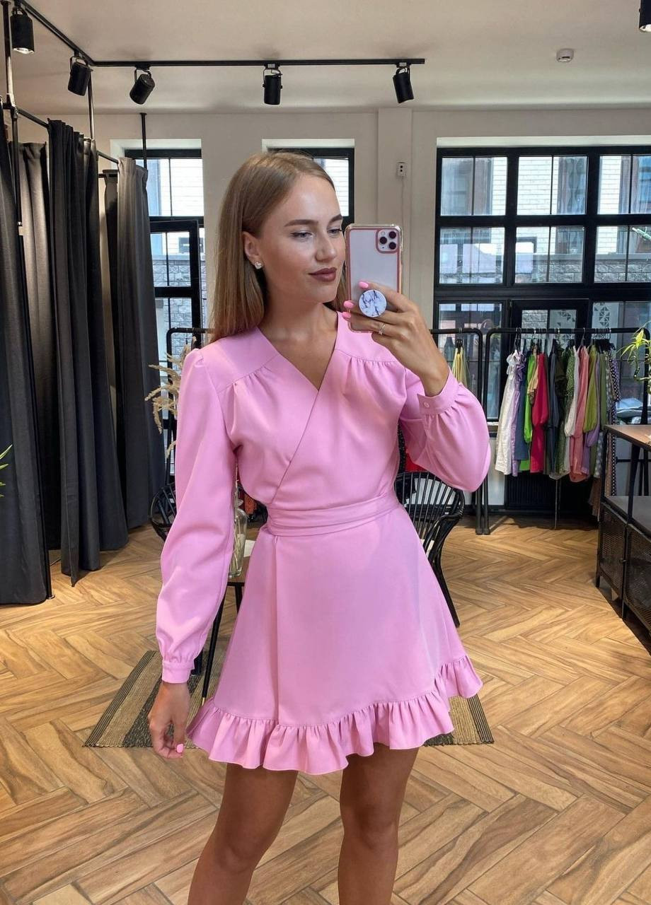 Розовое платье женское летнее popluzhnaya