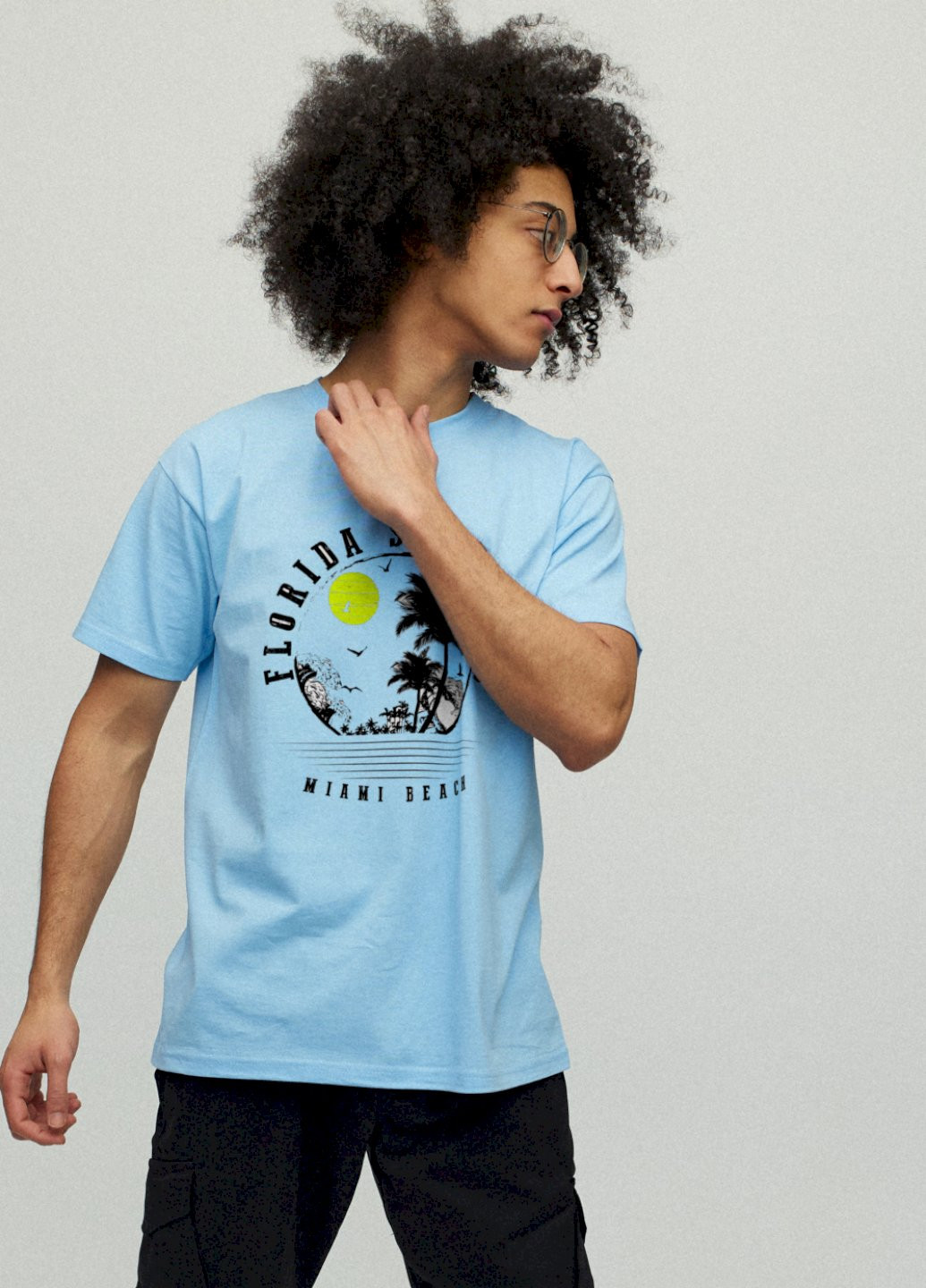 Голубая футболка мужская YAPPI