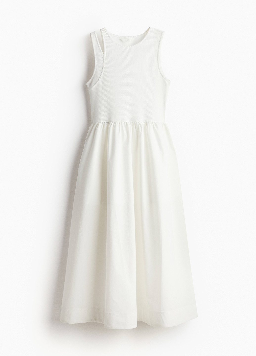 Білий кежуал сукня кльош, сукня-майка H&M однотонна