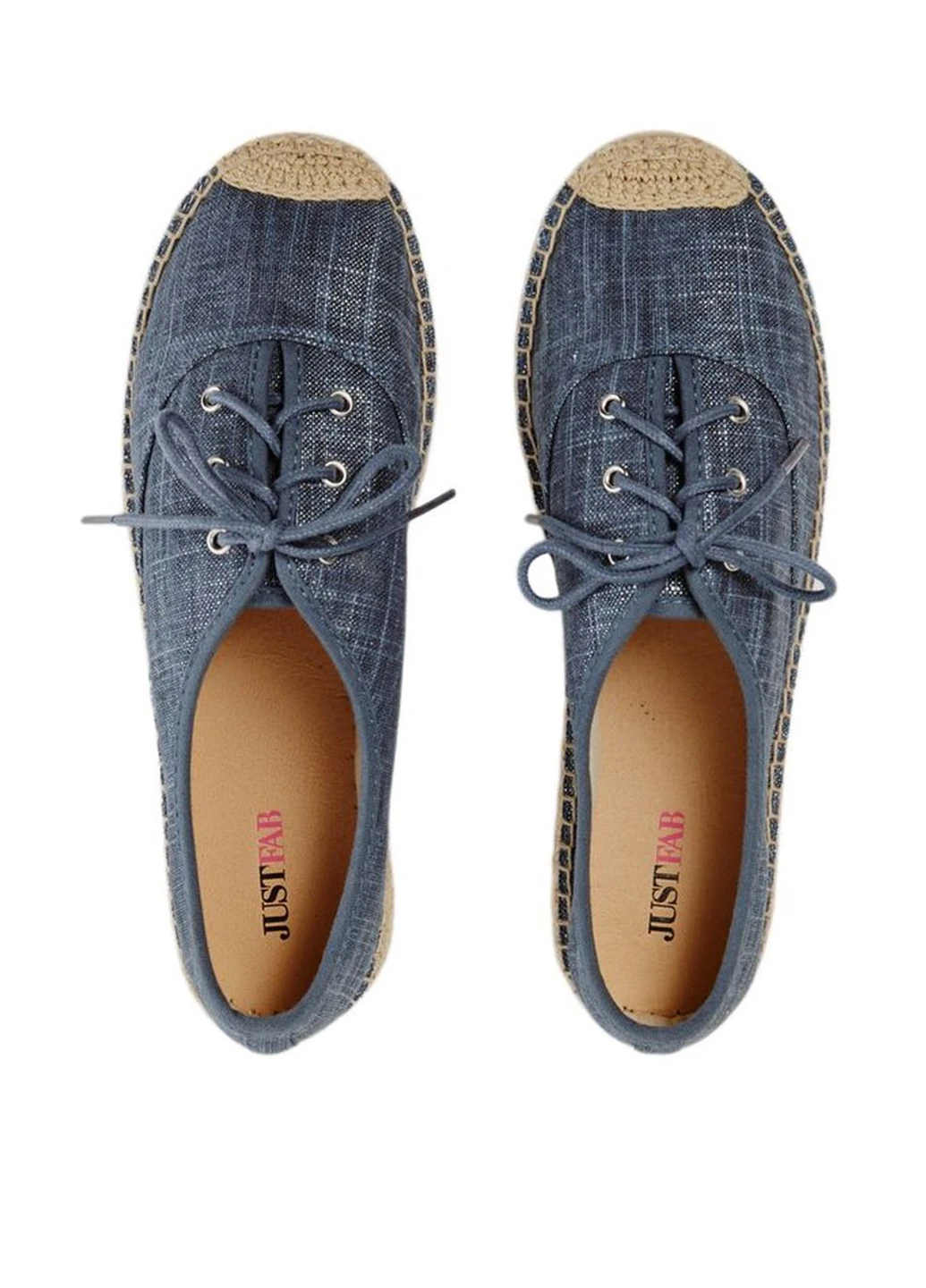 Синие эспадрильи JustFab однотонный без декора (22189213)