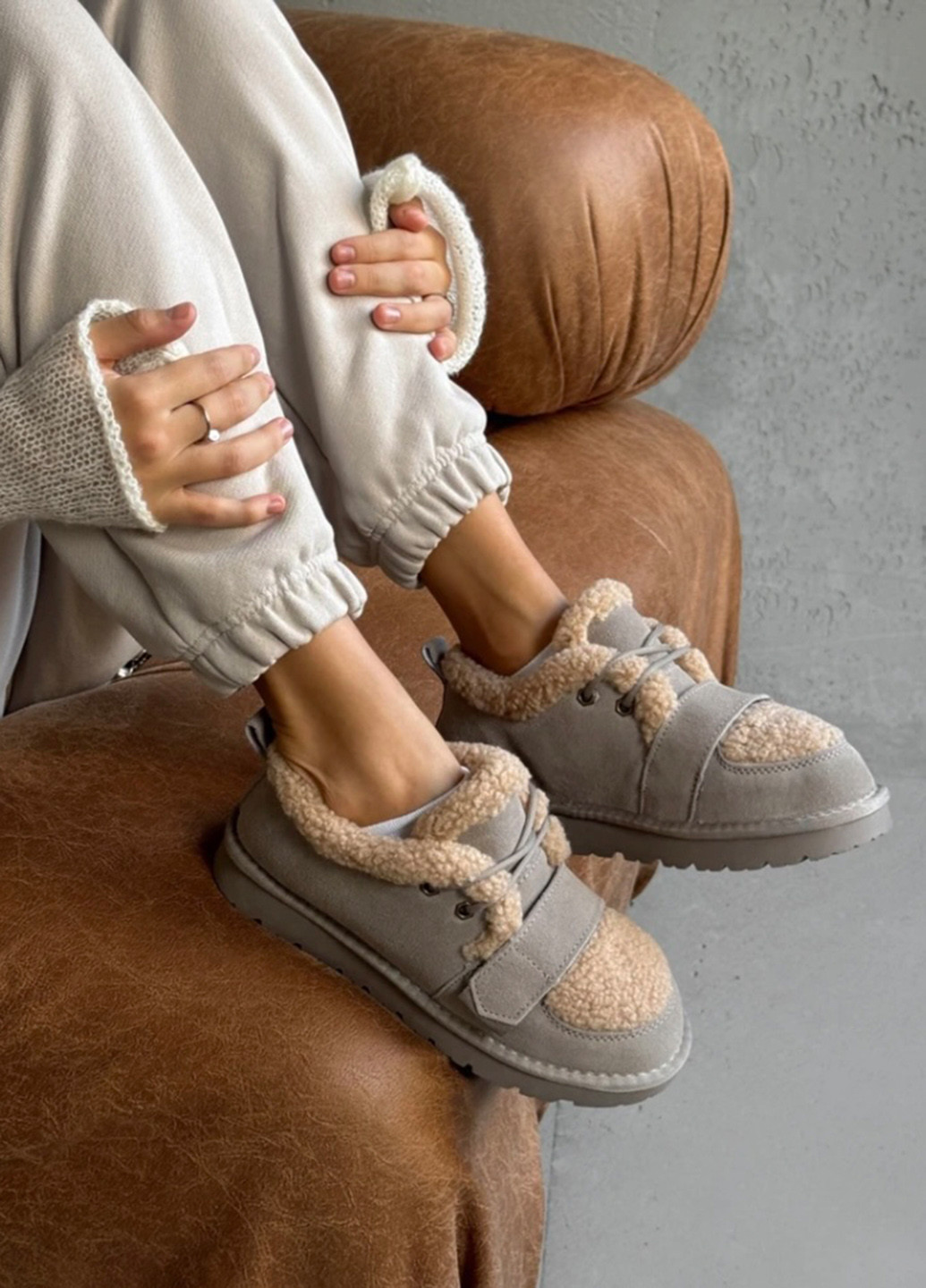 Зимние ботинки ITTS с мехом из натуральной замши