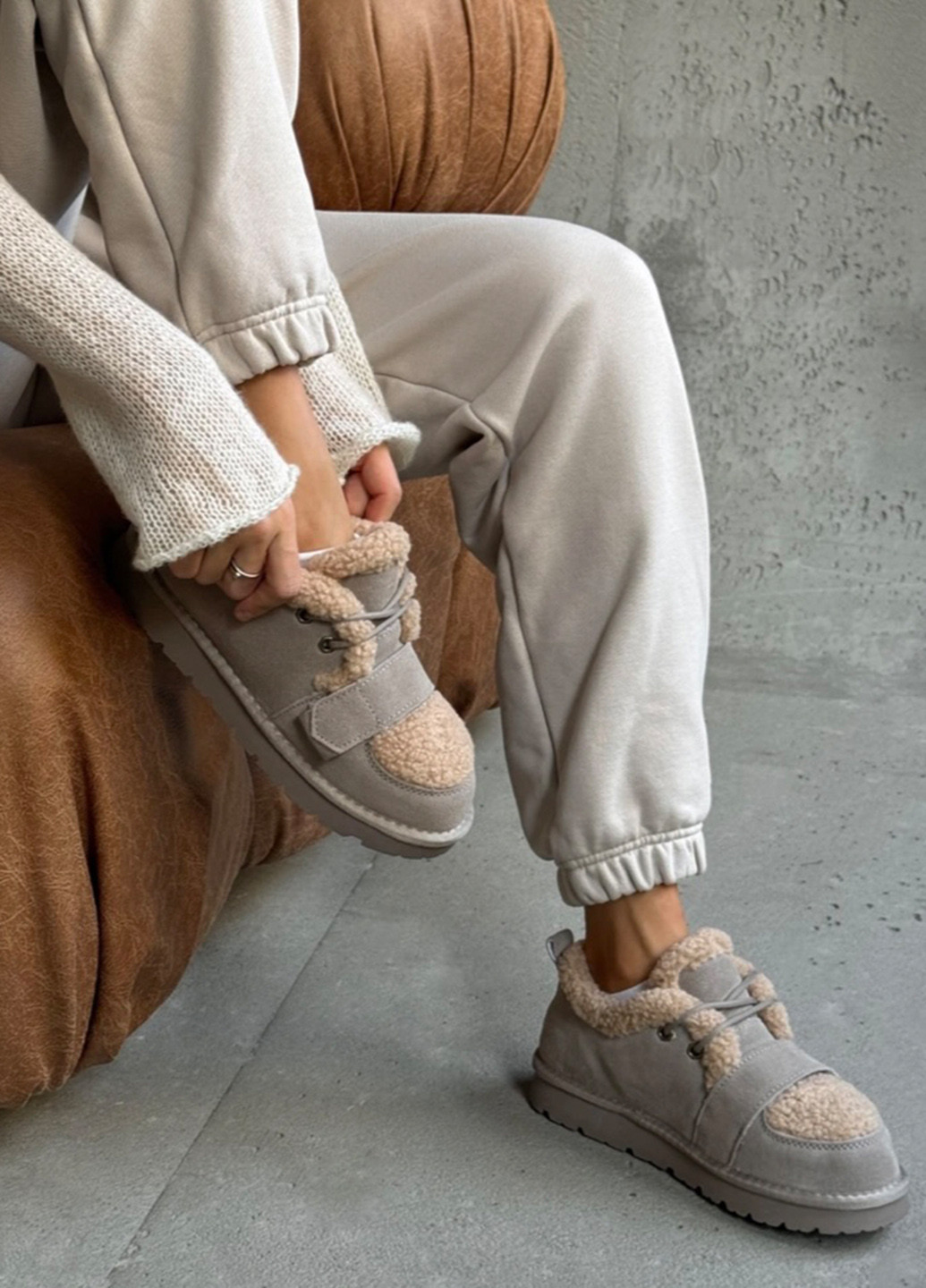 Зимние ботинки ITTS с мехом из натуральной замши