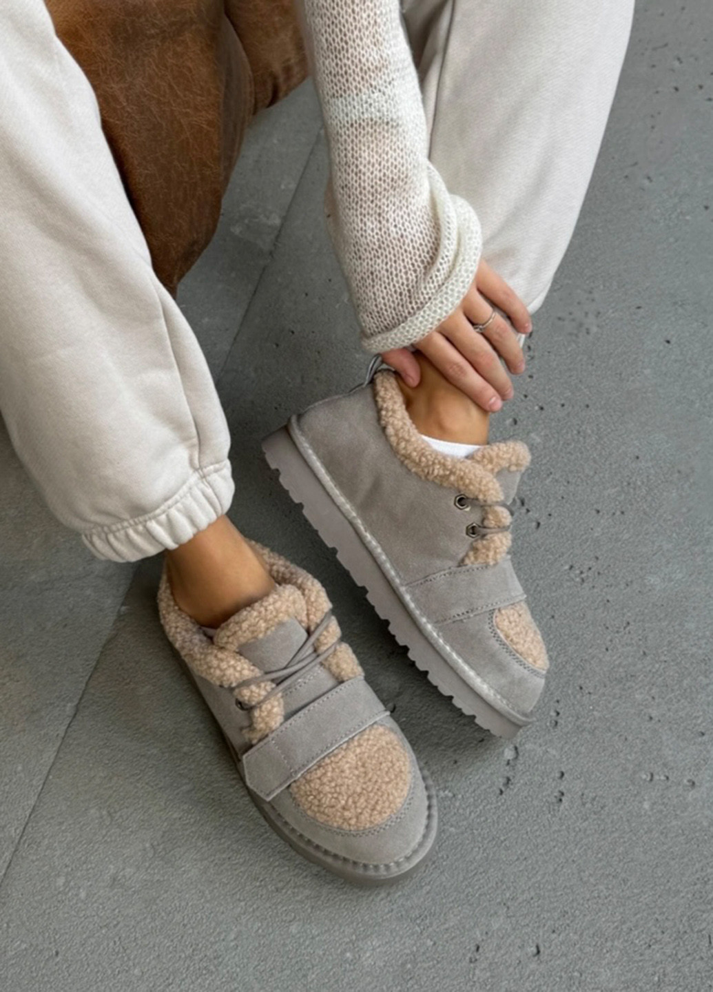 Зимние ботинки ITTS с мехом из натуральной замши