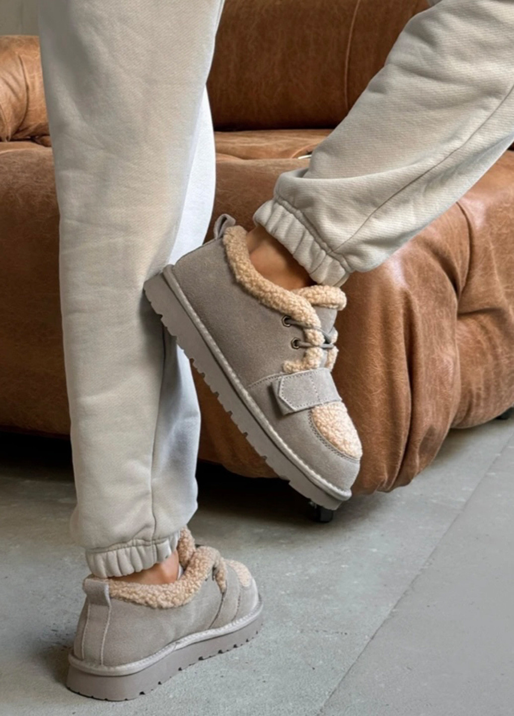 Зимние ботинки ITTS с мехом из натуральной замши