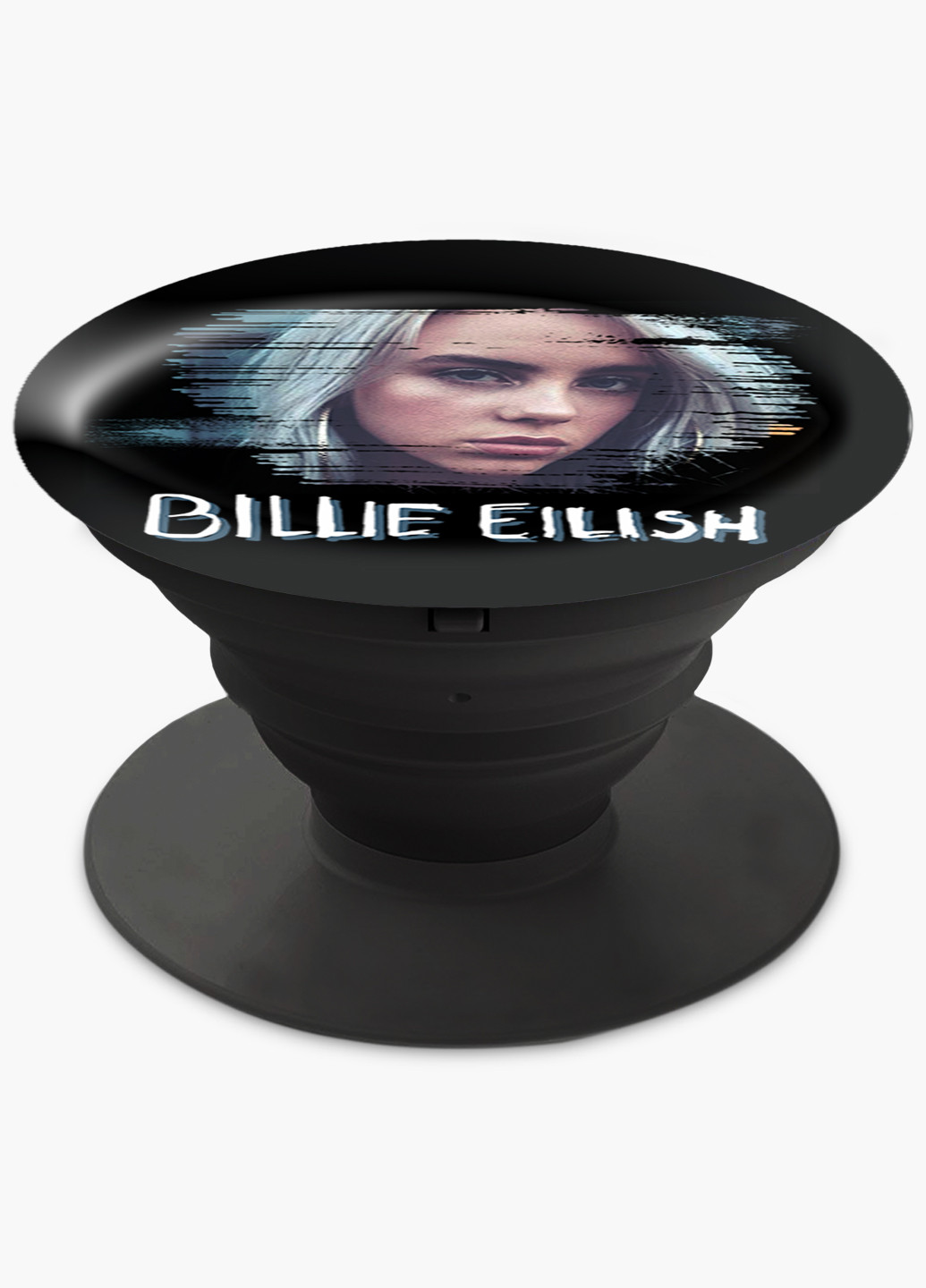 Попсокет (Popsockets) тримач для смартфону Біллі Айлиш (Billie Eilish) (8754-1217) Чорний MobiPrint (216748461)