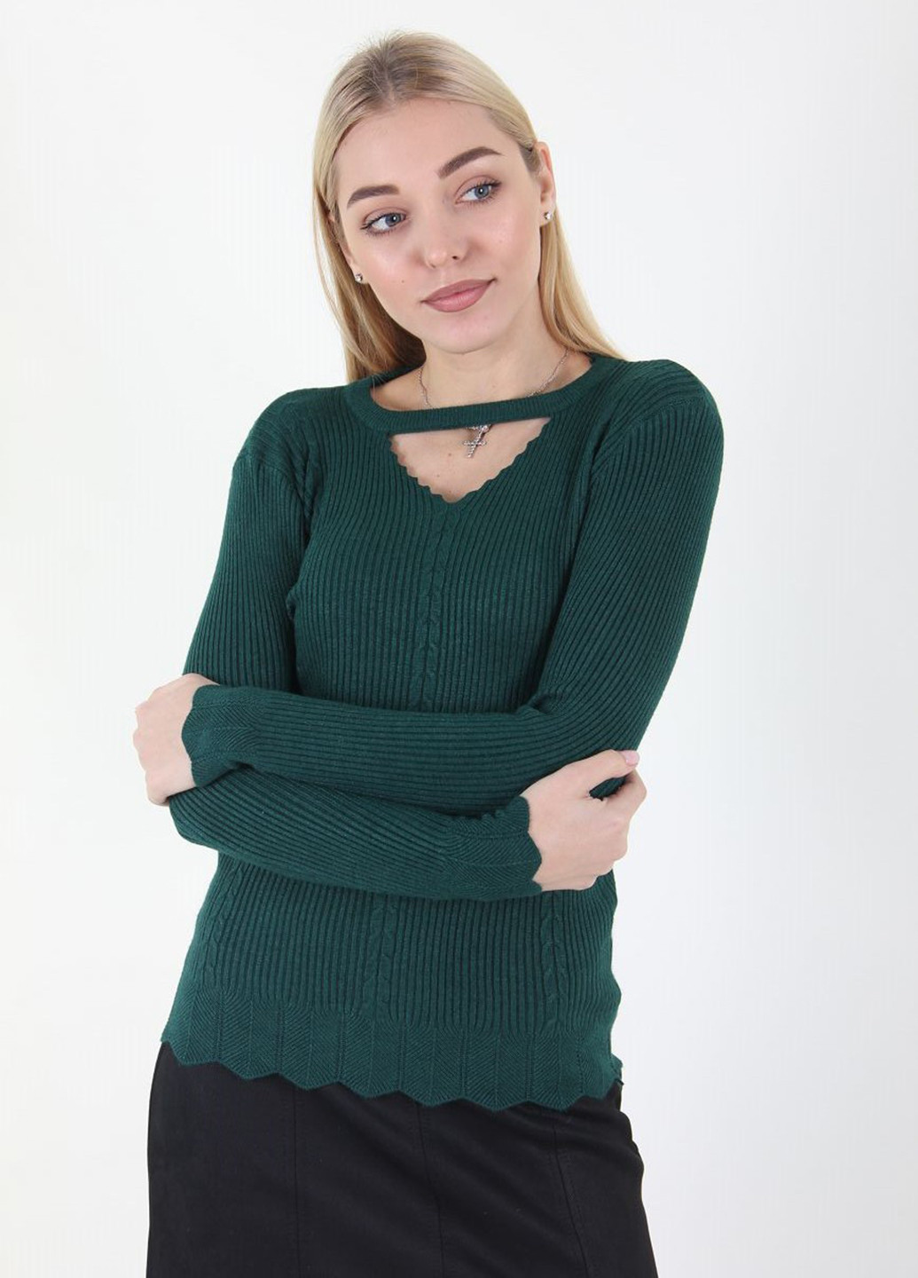 Зелений демісезонний пуловер пуловер Ladies Fasfion