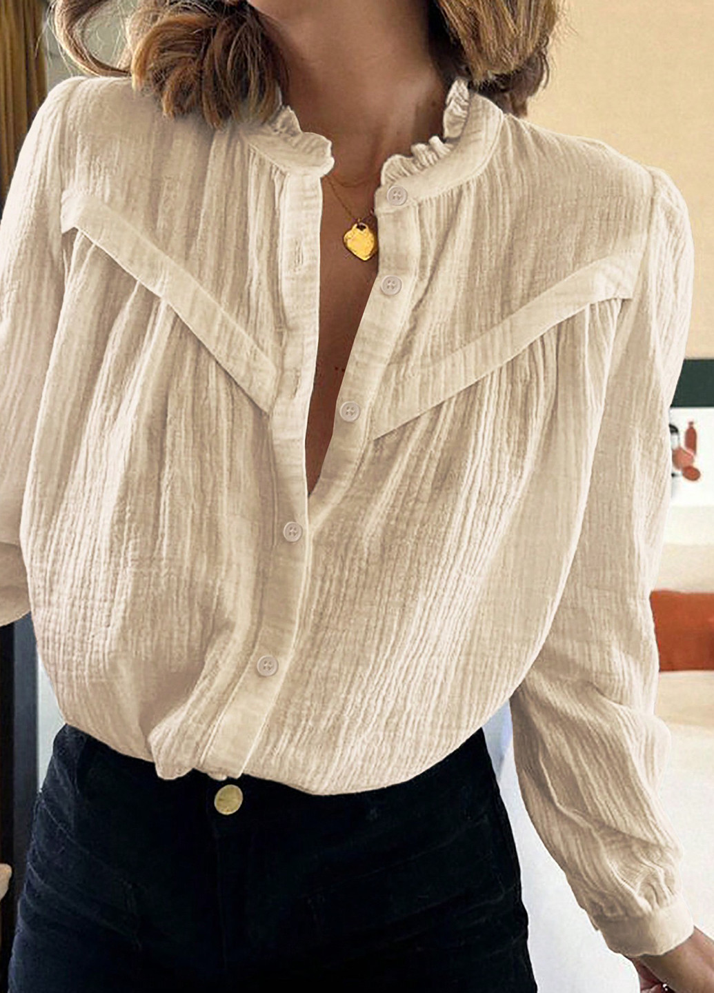 Кремовая блуза SHEIN