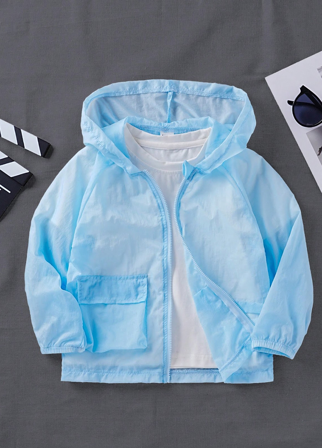 Блакитна демісезонна вітровка SHEIN