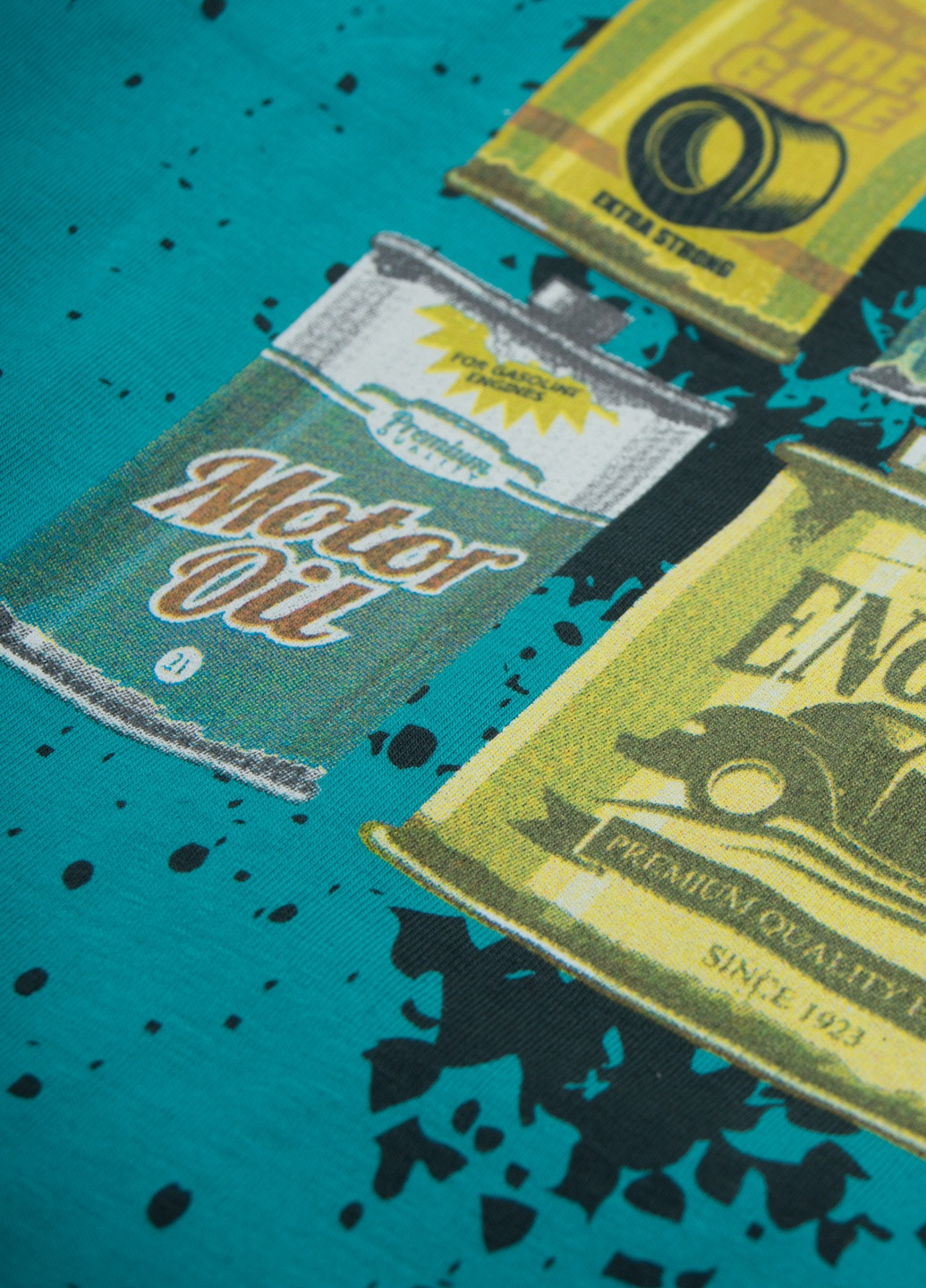 Бирюзовый демисезонный кэжуал лонгслив TOM DU с рисунком