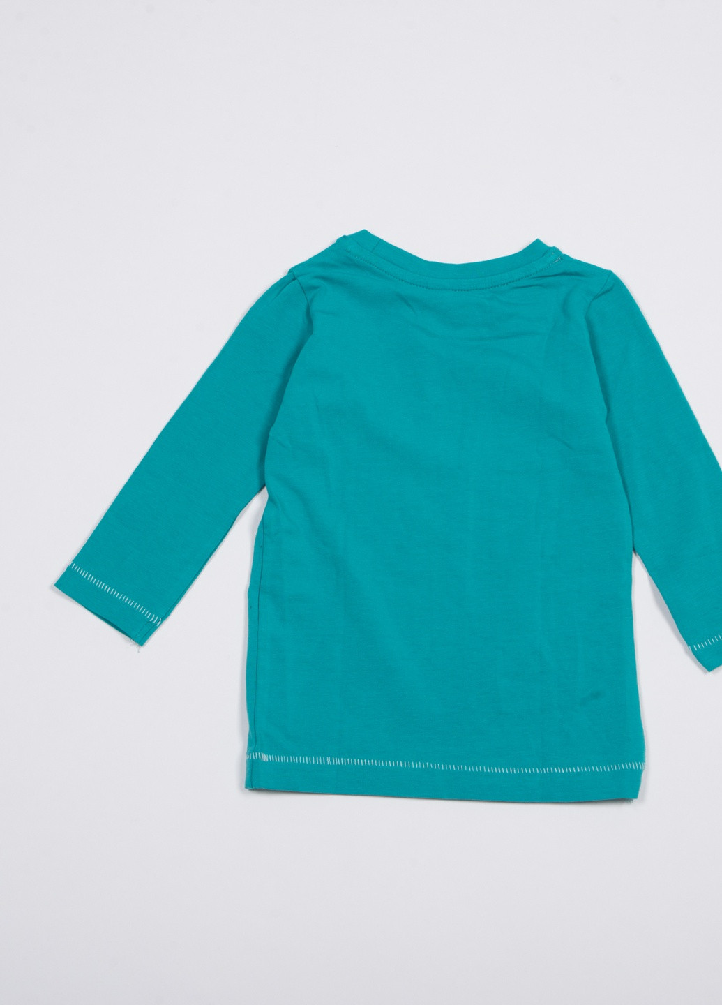 Бирюзовый демисезонный кэжуал лонгслив TOM DU с рисунком