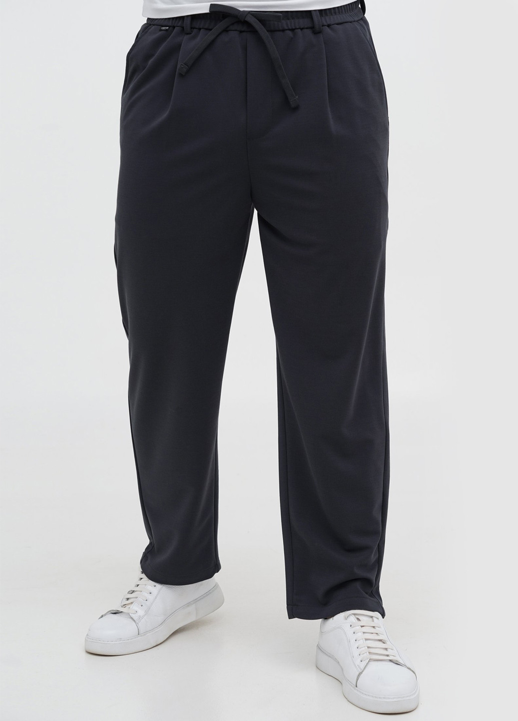 Темно-серые кэжуал демисезонные прямые брюки Trend Collection