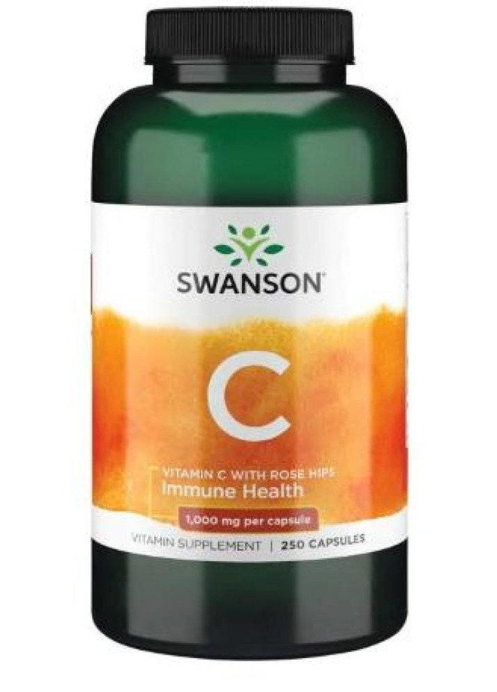 Витамин С Vitamin C with Rose Hips 1000 mg 250 caps Swanson (232599677)