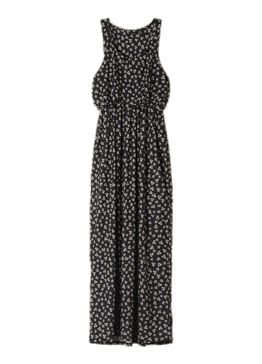 Чорна кежуал сукня кльош Boohoo з квітковим принтом