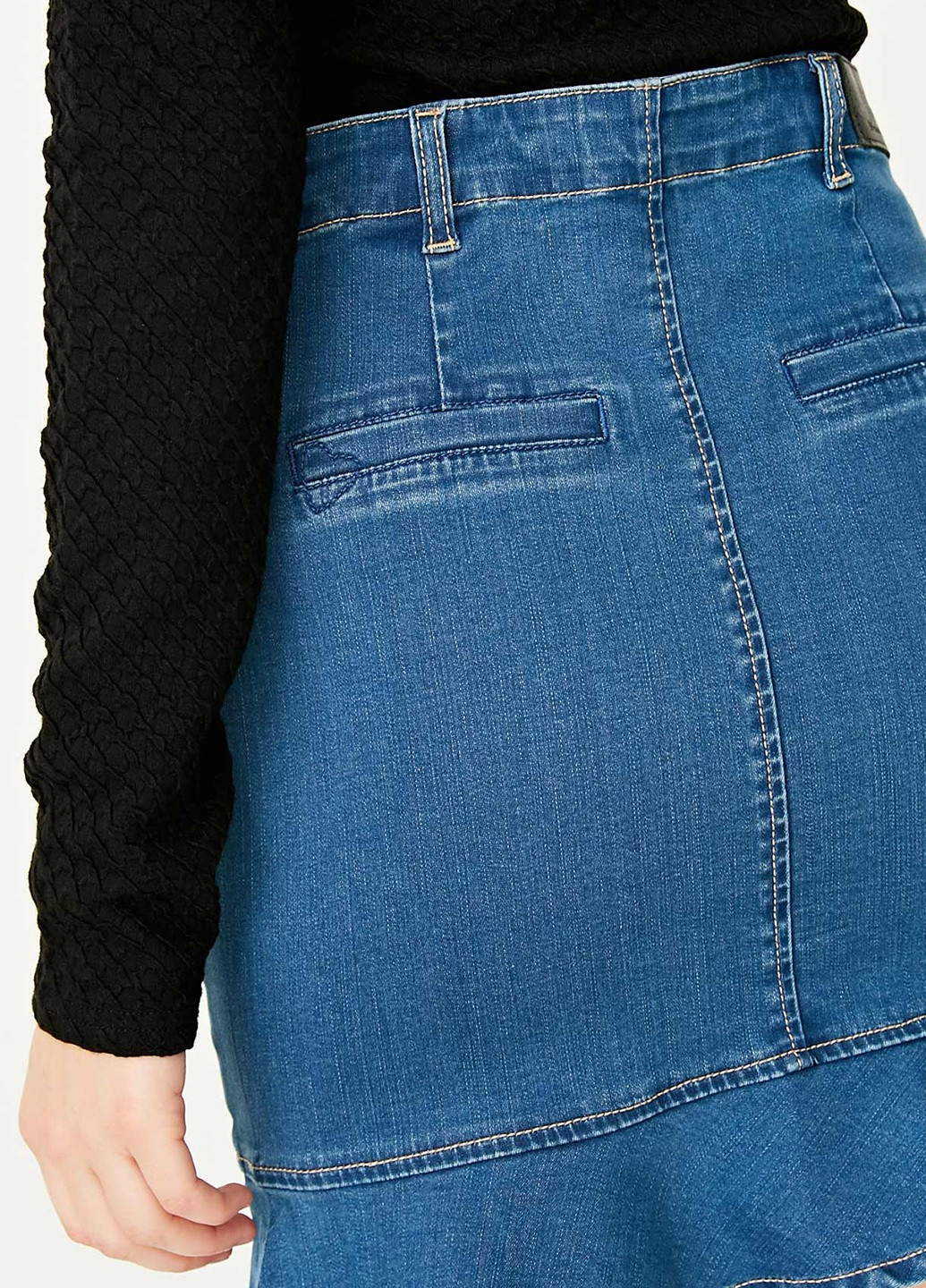 Синяя джинсовая однотонная юбка Only