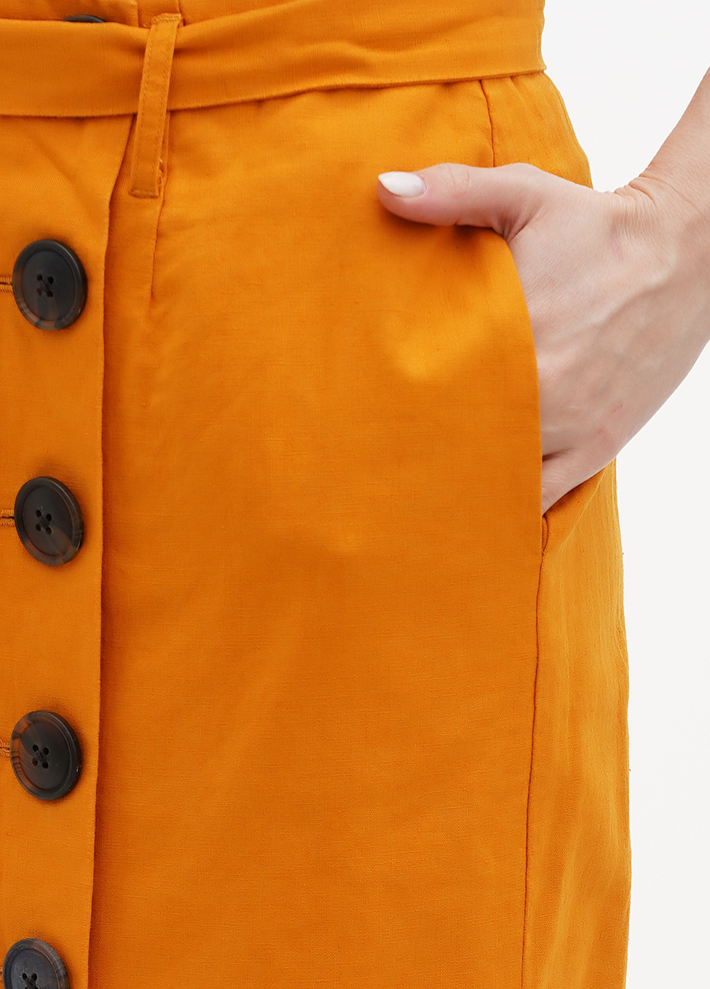 Горчичная кэжуал однотонная юбка Boden карандаш