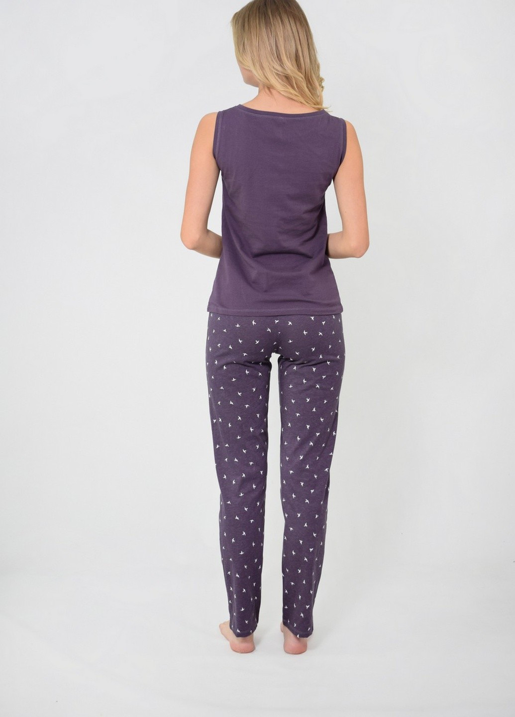 Фіолетова всесезон піжама майка + штани NEL
